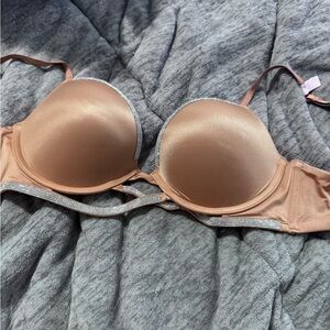 Victoria's Secret Tan Bra with Silver Details
